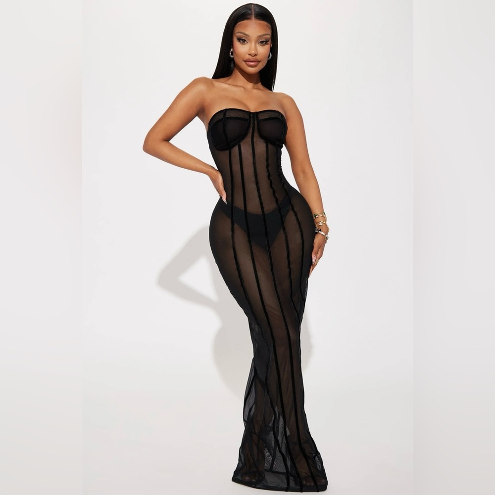 Body Talk Mesh Maxi Dress